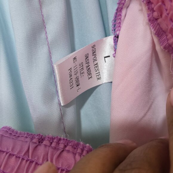 Pastal Rainbow Satin Wide Leg Pants - Picture 9 of 9